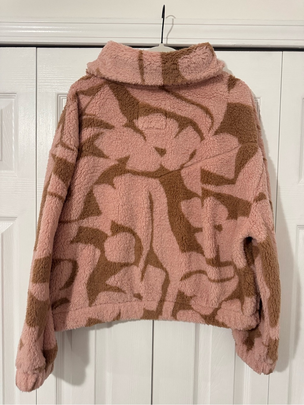 Billabong Pink and Brown Patterned Fleece Half-Zip Pullover - Picture 3 of 5